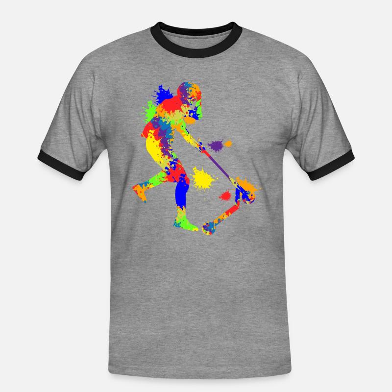 Stunt Scooter E-Roller Tretroller Kinder - Männer Kontrast-T-Shirt - Grau meliert/Schwarz