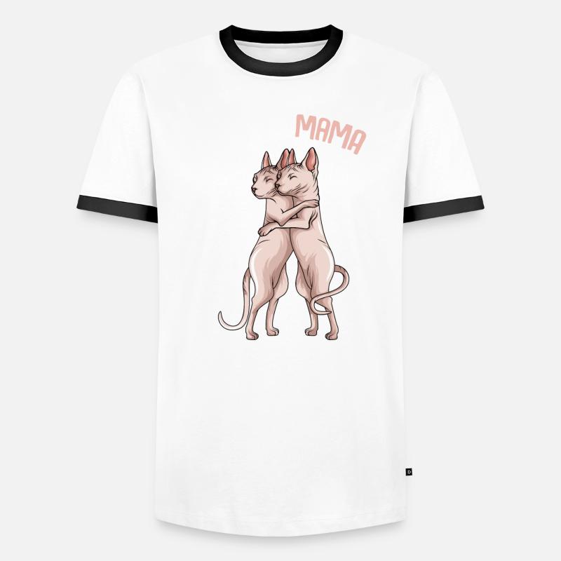 Sphynx maman chat sphinx chat sans poils chats T-shirt contrasté Homme