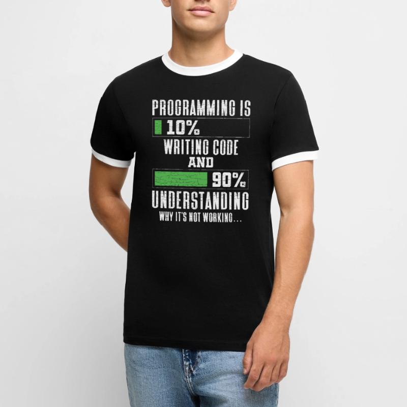 Programmierer Informatiker Coder Männer Kontrast-T-Shirt