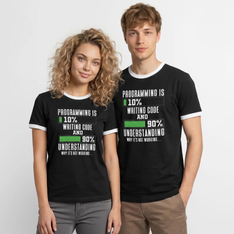 Programmierer Informatiker Coder Männer Kontrast-T-Shirt
