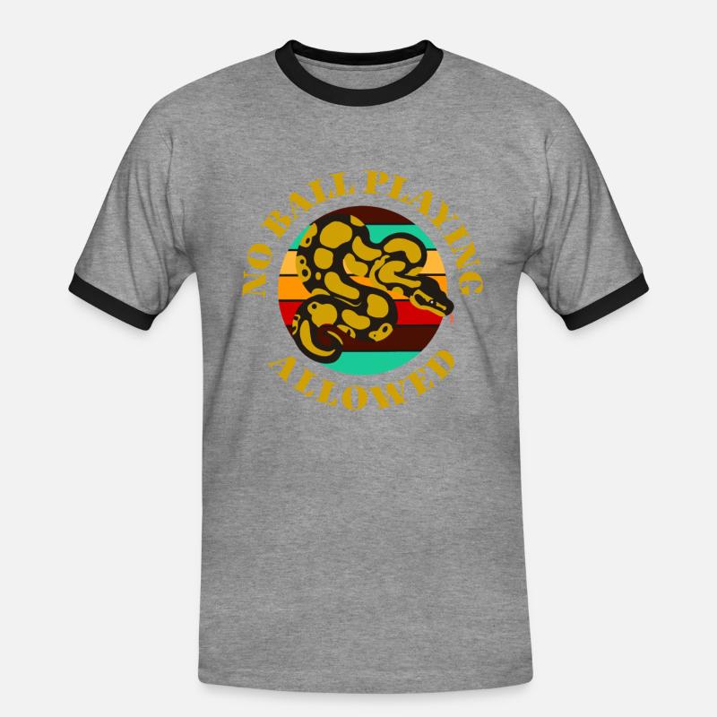 Ball Python Königspython Schlange - Männer Kontrast-T-Shirt - Grau meliert/Schwarz