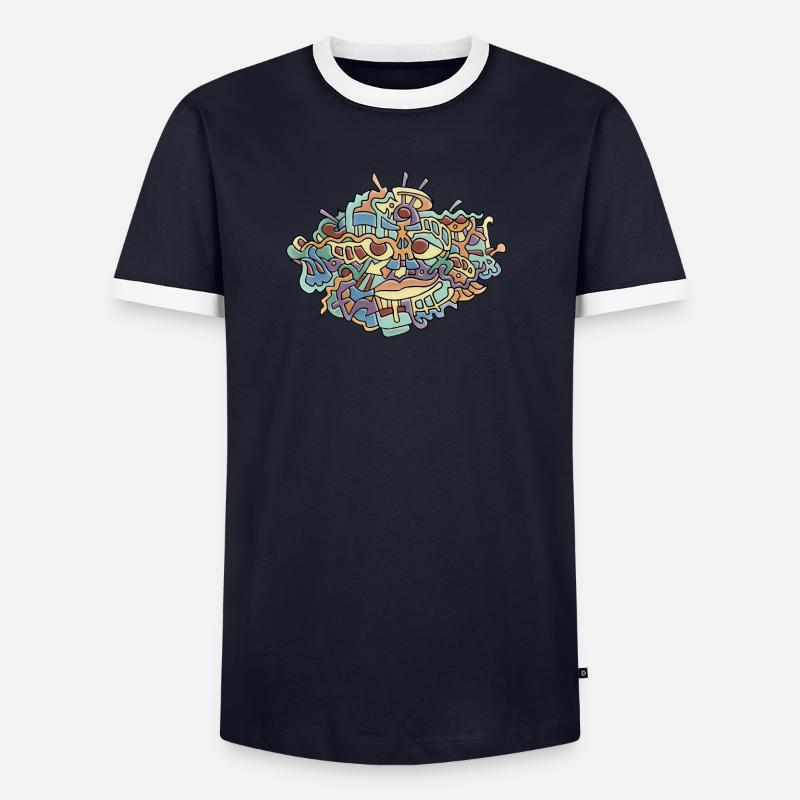 Dissolving Face Männer Kontrast-T-Shirt