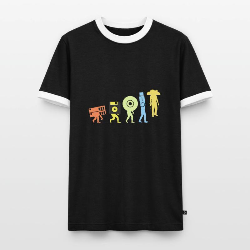 Evolution Data Storage Cloud Programmation T-shirt contrasté Homme