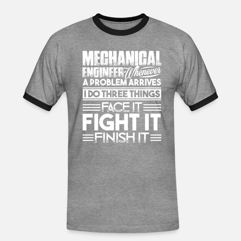 Mechanical Engineer Solves Problem - Men's Ringer Shirt - heather grey/black