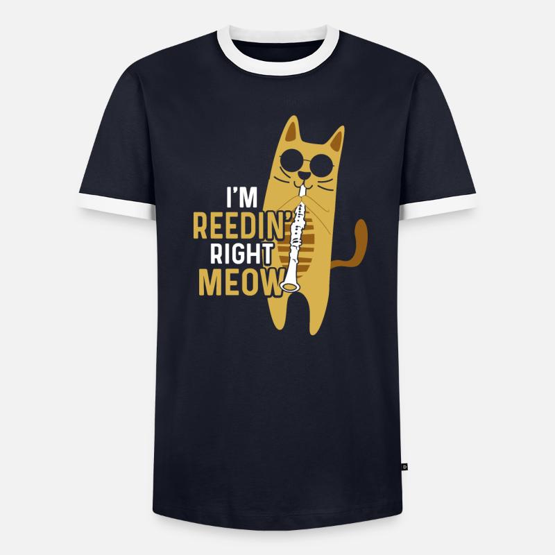 Drôle de chat clarinette T-shirt contrasté Homme