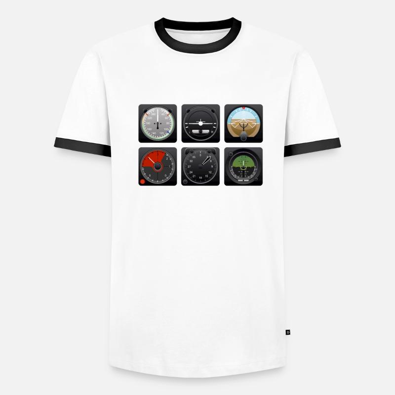 Aviation Pilot Flight instruments Männer Kontrast-T-Shirt