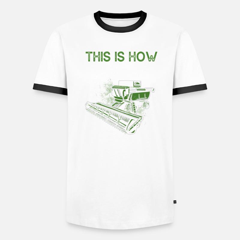 Agriculteur moissonneuse-batteuse Conducteur de moissonneuse-batteuse T-shirt contrasté Homme