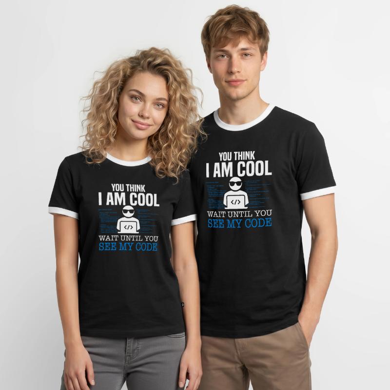 Programmeur Développeur Codage Codeur T-shirt contrasté Homme