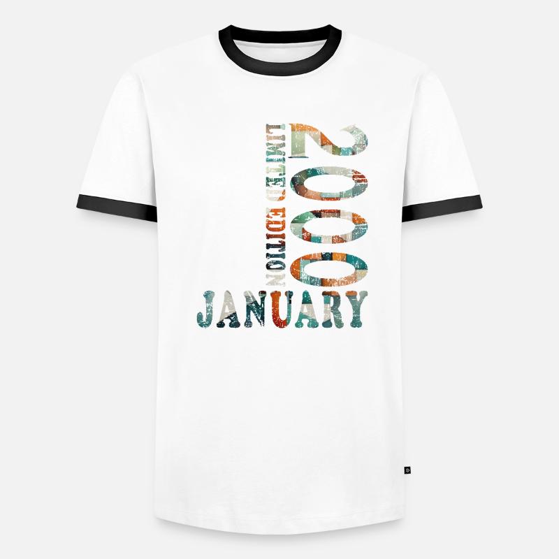 Janvier 2000 Jubilé de janvier Janvier 2000 T-shirt contrasté Homme