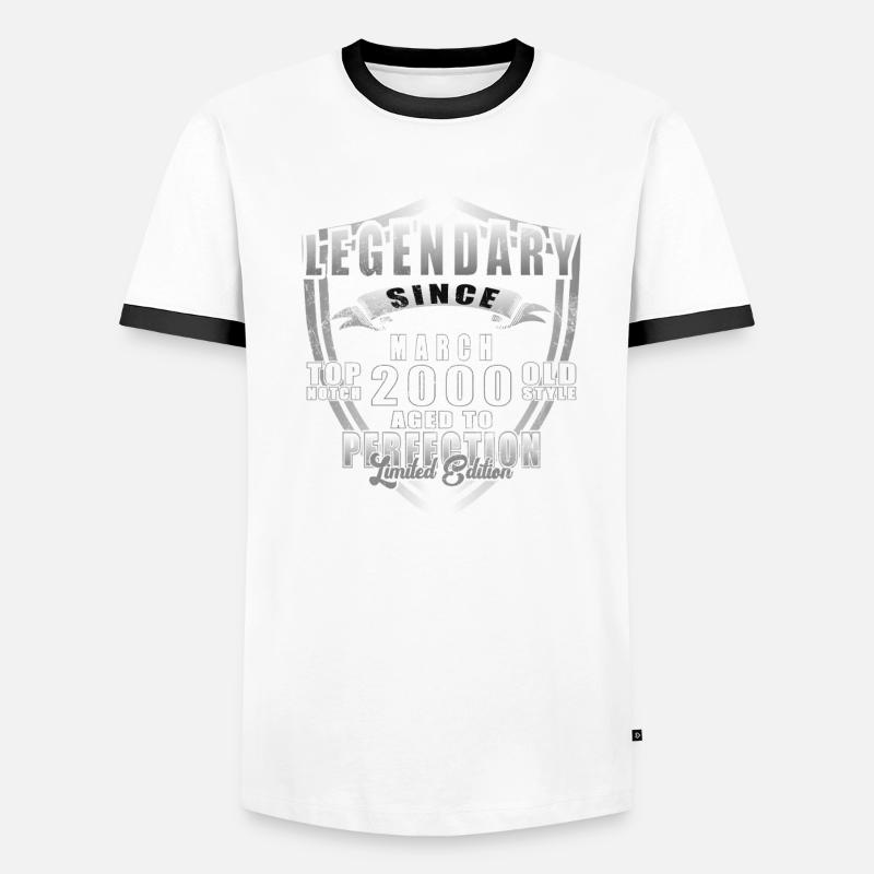 Vintage mars 2000 anniversaire mars 2000 rétro 2000 T-shirt contrasté Homme