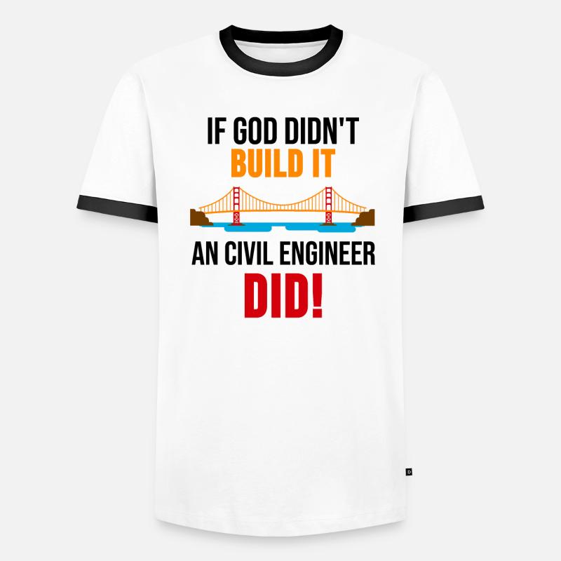 Construction engineer shirt bridge building profession gift Men's Ringer Shirt