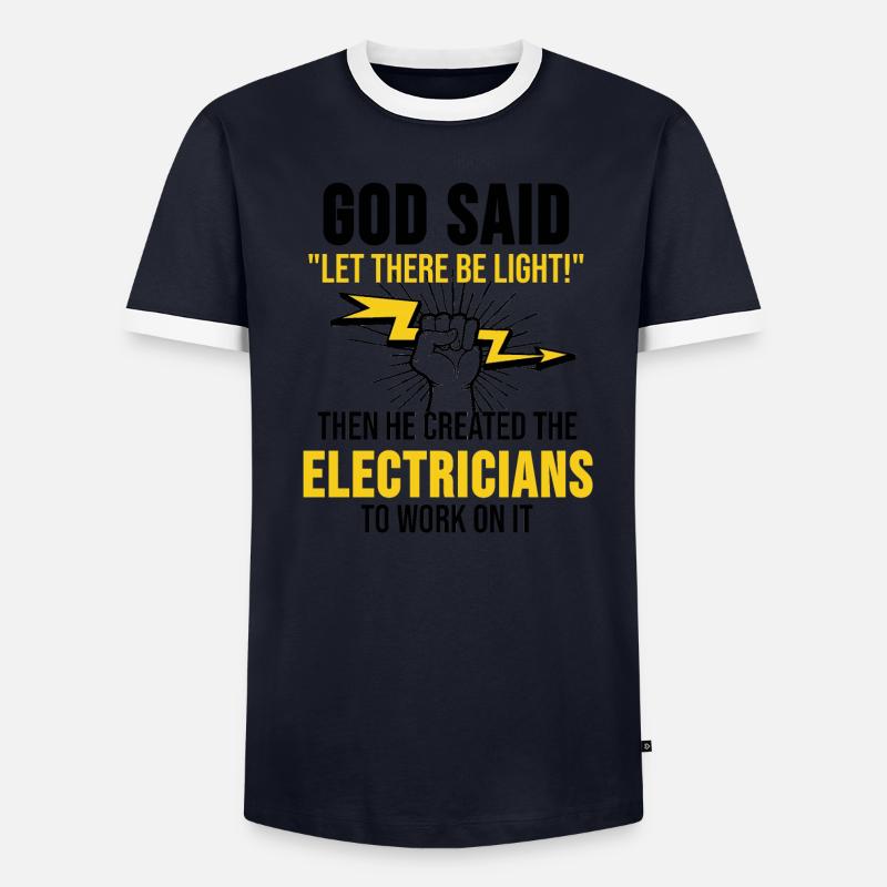 Electrician electrical engineering lightning gift Men's Ringer Shirt