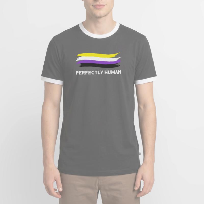 Non-binary Csd non-binary flag gift Men's Ringer Shirt