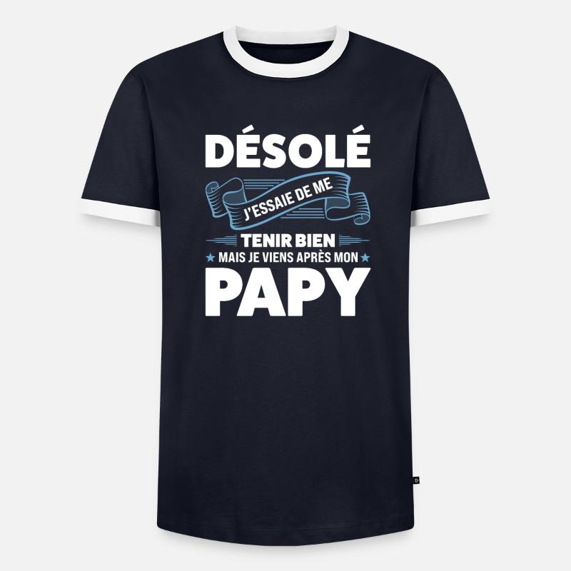 Papi Papi Famille Geschenk - Männer Kontrast-T-Shirt - undefined
