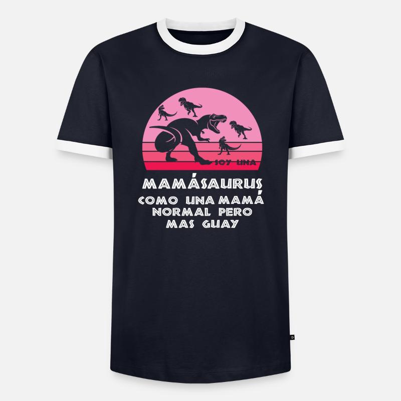 Mama Dinosaur Mutter Geschenk - Männer Kontrast-T-Shirt - undefined