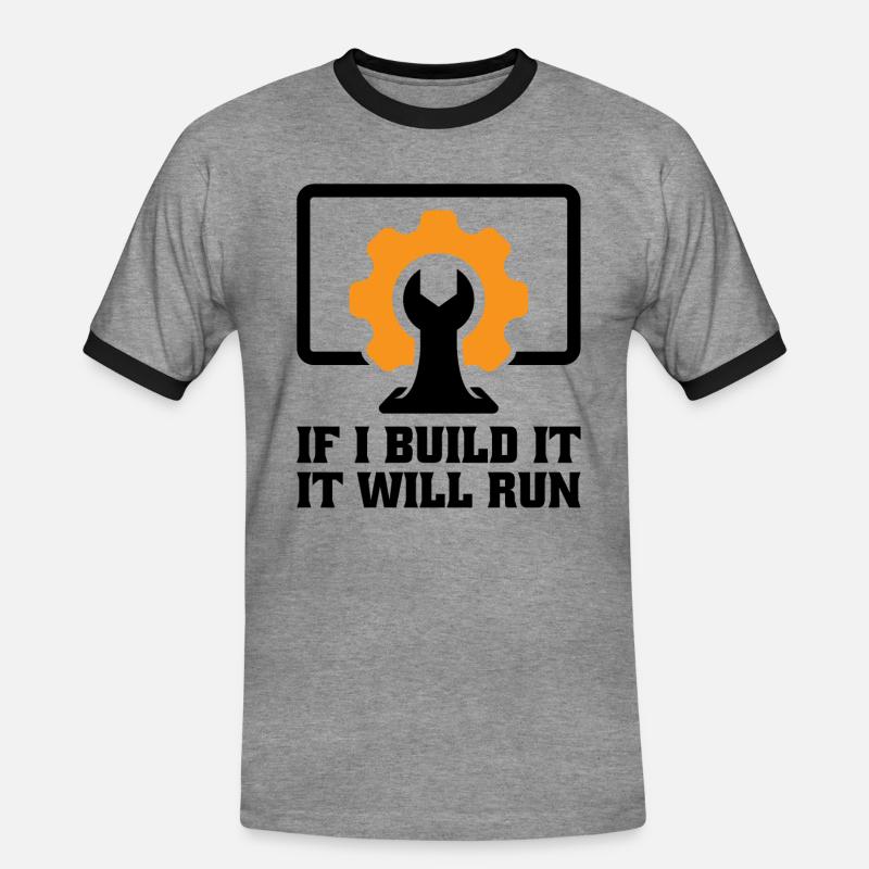 Technischer Support Computertechniker Technischer - Männer Kontrast-T-Shirt - Grau meliert/Schwarz