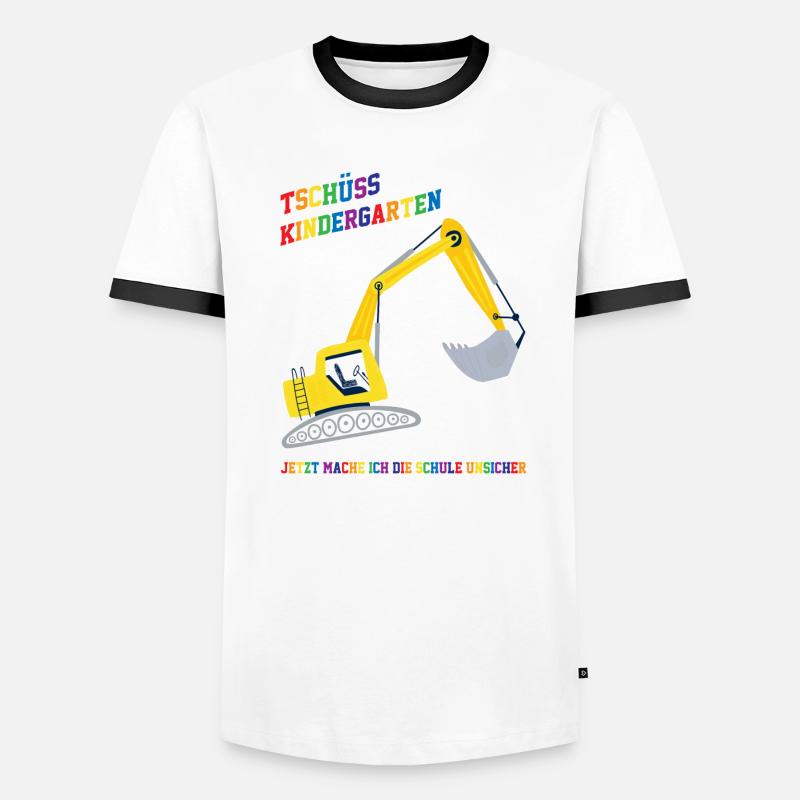 Schulkind Bagger Schulbeginn Geschenk Männer Kontrast-T-Shirt