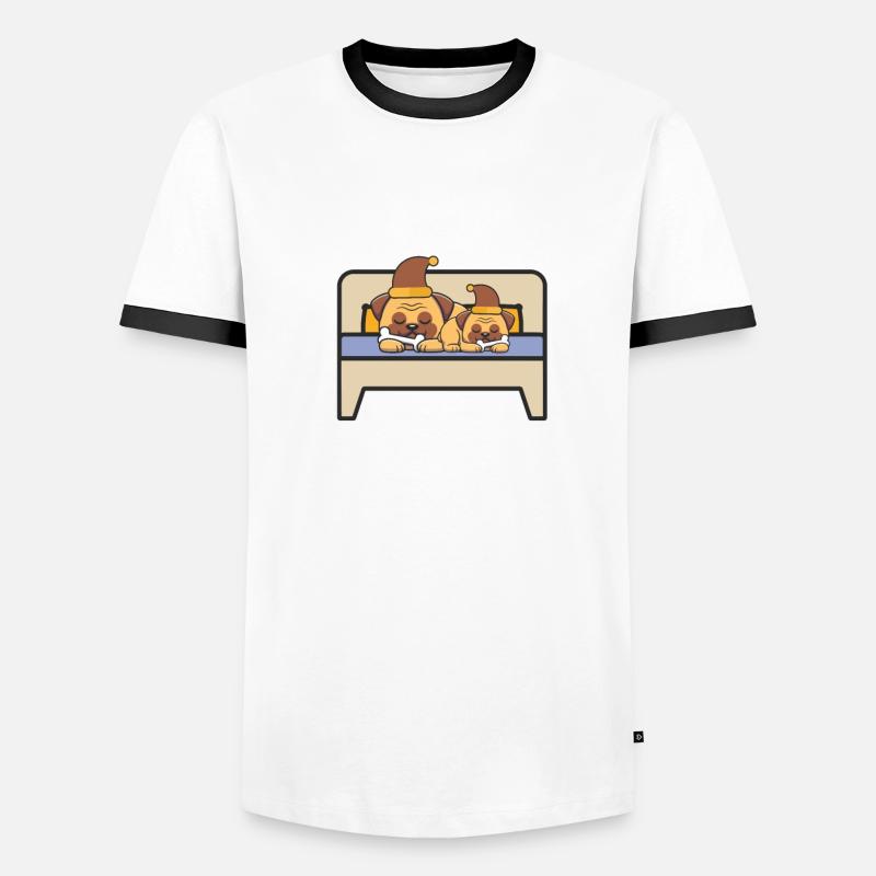 Schlafanzug Mops Pyjama Geschenk Männer Kontrast-T-Shirt