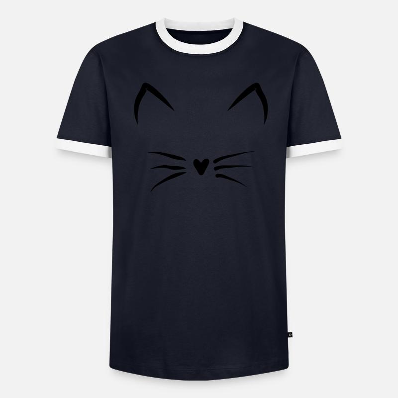 visage de chat T-shirt contrasté Homme