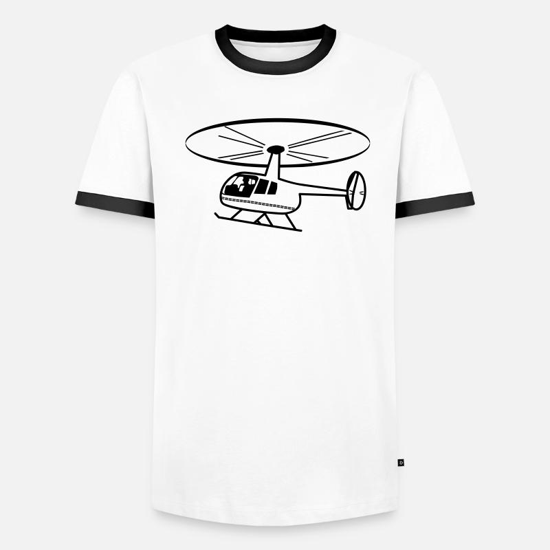 Hélicoptère mouche de rotor d'hélicoptère T-shirt contrasté Homme