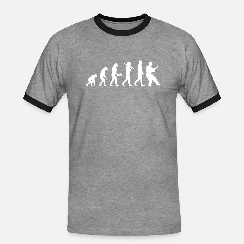 Evolution Wing Chun - Men's Ringer Shirt - heather grey/black