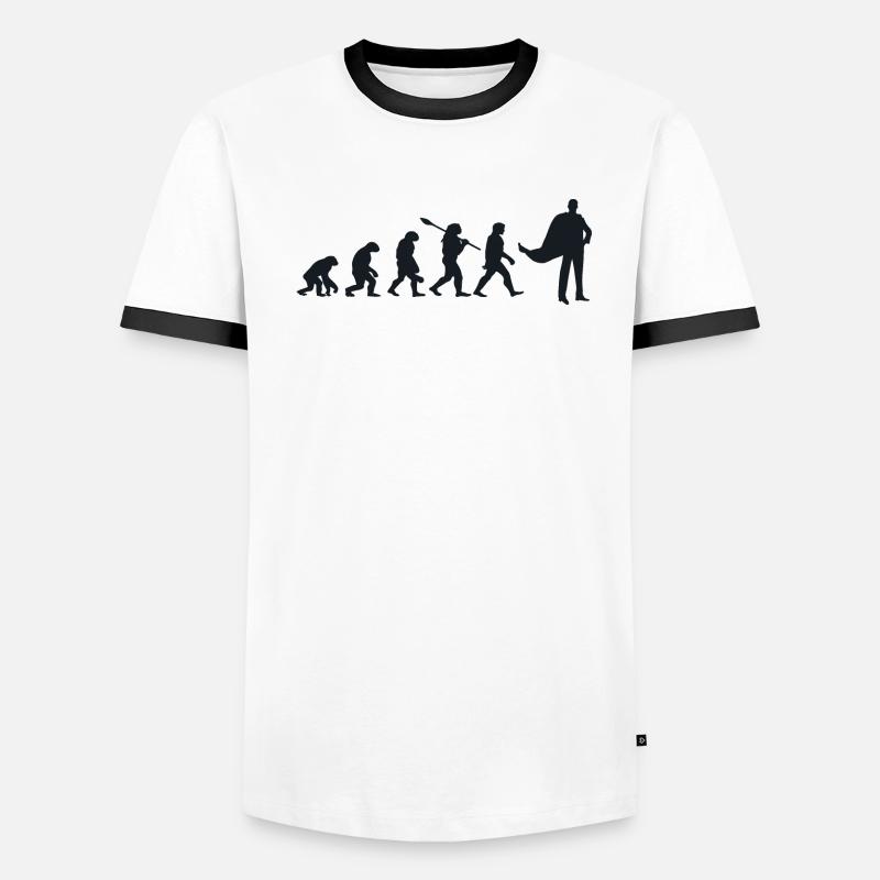 Darwin evolution for Supermans 🦸 ♂️ Men's Ringer Shirt
