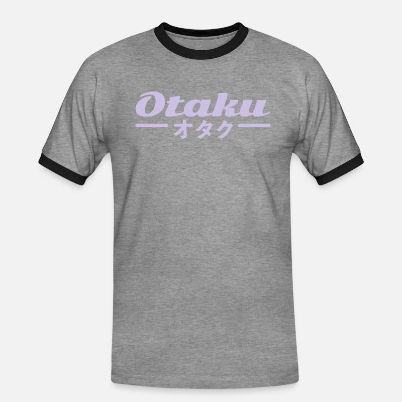 Otaku - Men's Ringer Shirt - heather grey/black
