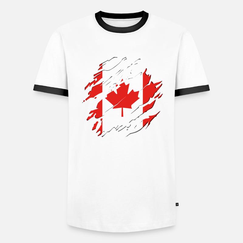 Canada flag maple maple leaf maple leaf cracks Men's Ringer Shirt
