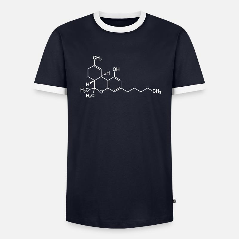 THC tetrahydrocannabinol molecule Men's Ringer Shirt