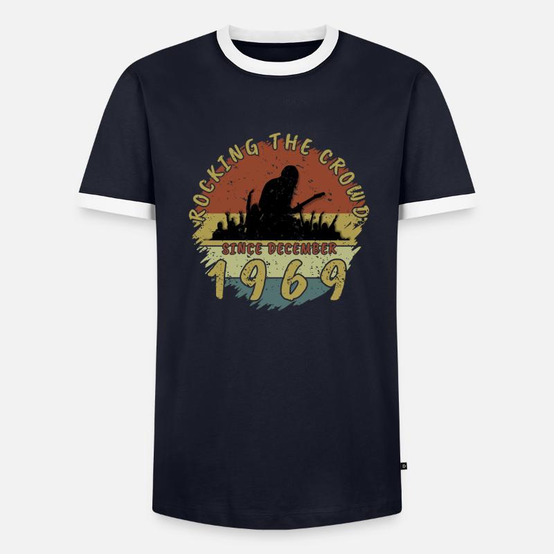 55e anniversaire Secouer cette planète GIT 12/1969 T-shirt contrasté Homme