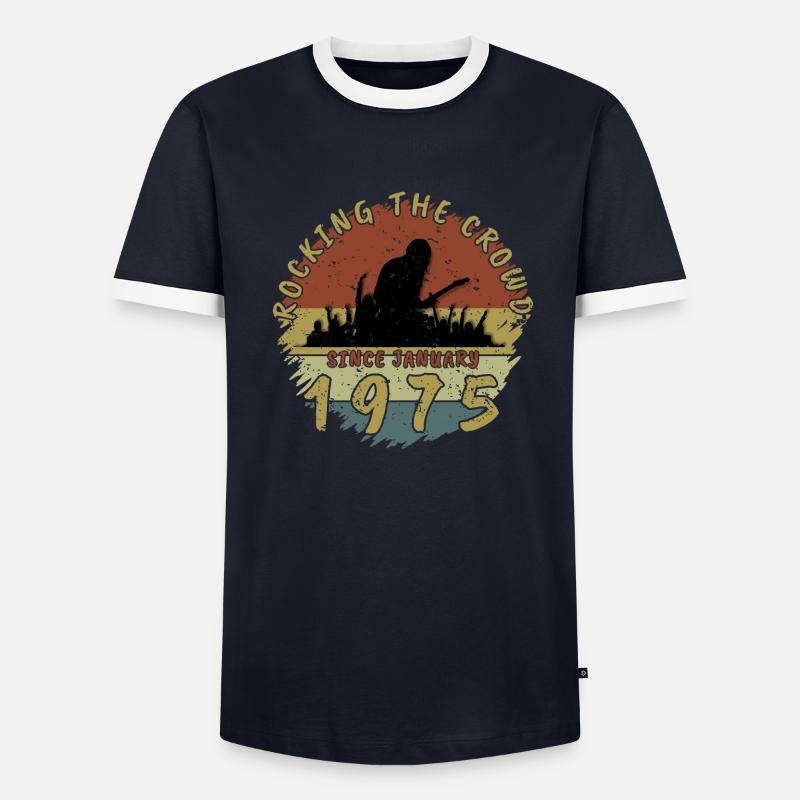 50e anniversaire Secouer cette planète GIT 01/1975 T-shirt contrasté Homme