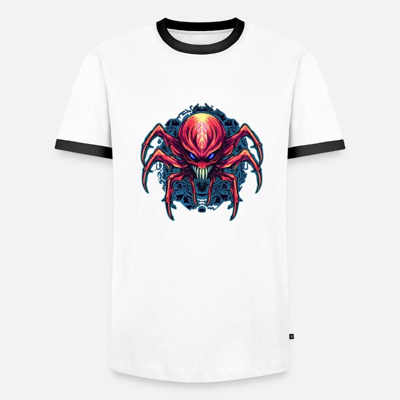 Arachnides de conception d’araignée abstraite colorée T-shirt contrasté Homme