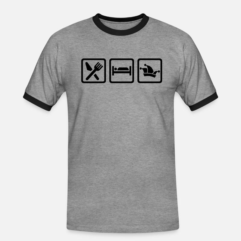 Karneval - Männer Kontrast-T-Shirt - Grau meliert/Schwarz