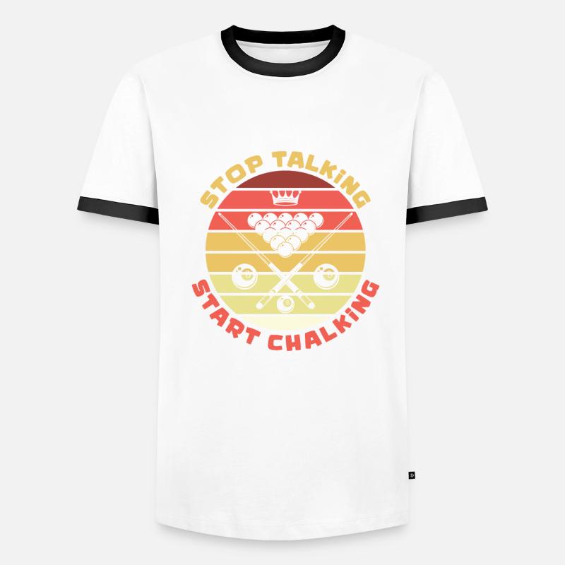 Stop Talking Start Chalking Billard Snooker Männer Kontrast-T-Shirt