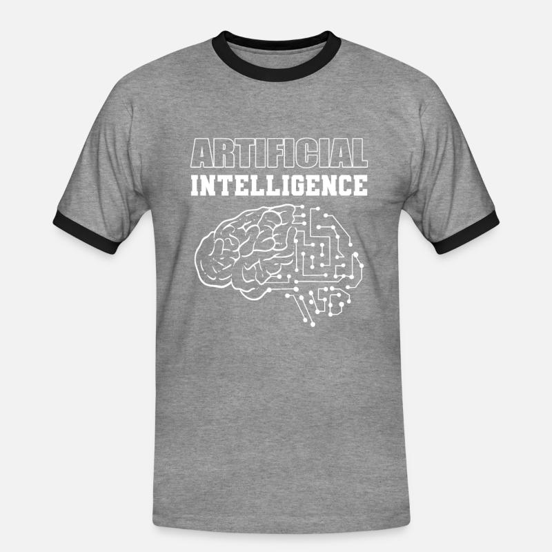Artificial Intelligence Computertechniker - Männer Kontrast-T-Shirt - Grau meliert/Schwarz