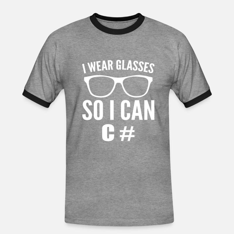 Lustiger Computerprogrammierer Computerfreak - Männer Kontrast-T-Shirt - Grau meliert/Schwarz