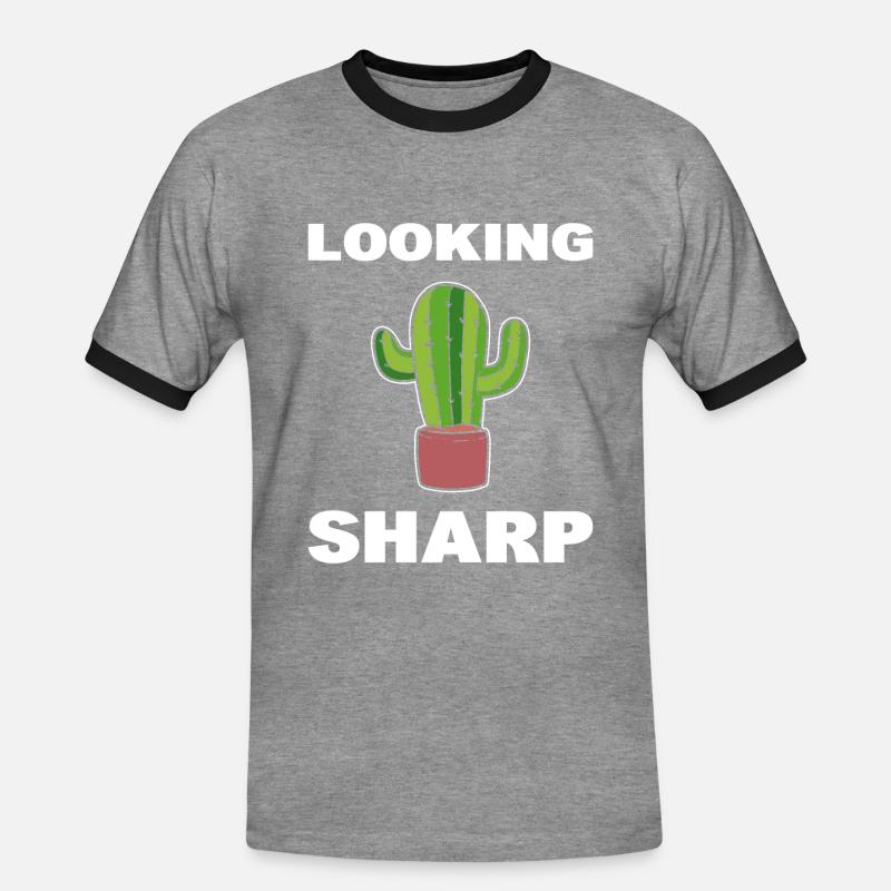 Looking Sharp Gärtner - Männer Kontrast-T-Shirt - Grau meliert/Schwarz