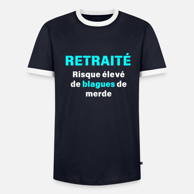 Retraité Risque élevé de blagues de merde T-shirt contrasté Homme