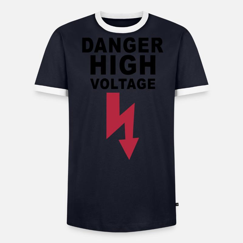 danger high voltage T-shirt contrasté Homme