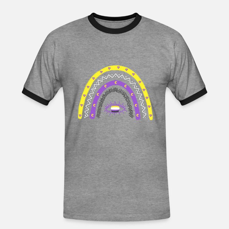 LGBTQ Nonbinary Regenbogen Nonbinary Pride - Männer Kontrast-T-Shirt - Grau meliert/Schwarz