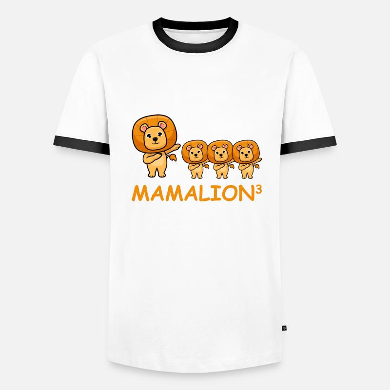 Schwanger werdene Mutter Drillinge Löwe Männer Kontrast-T-Shirt