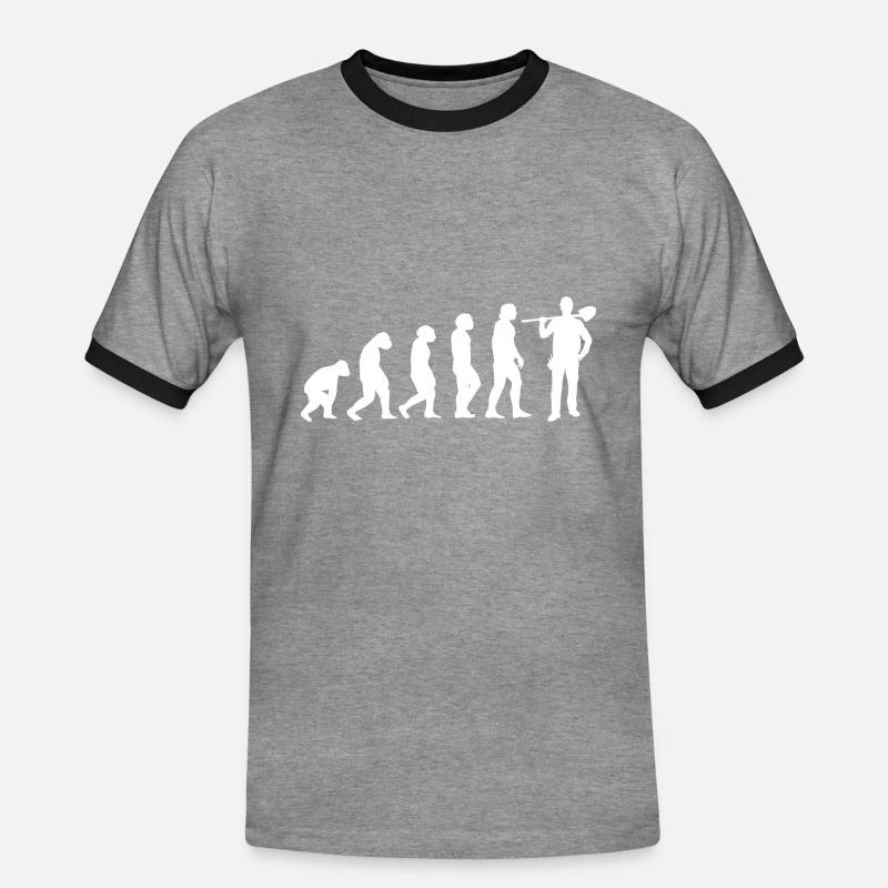 Evolution Asphaltbauer - Männer Kontrast-T-Shirt - Grau meliert/Schwarz