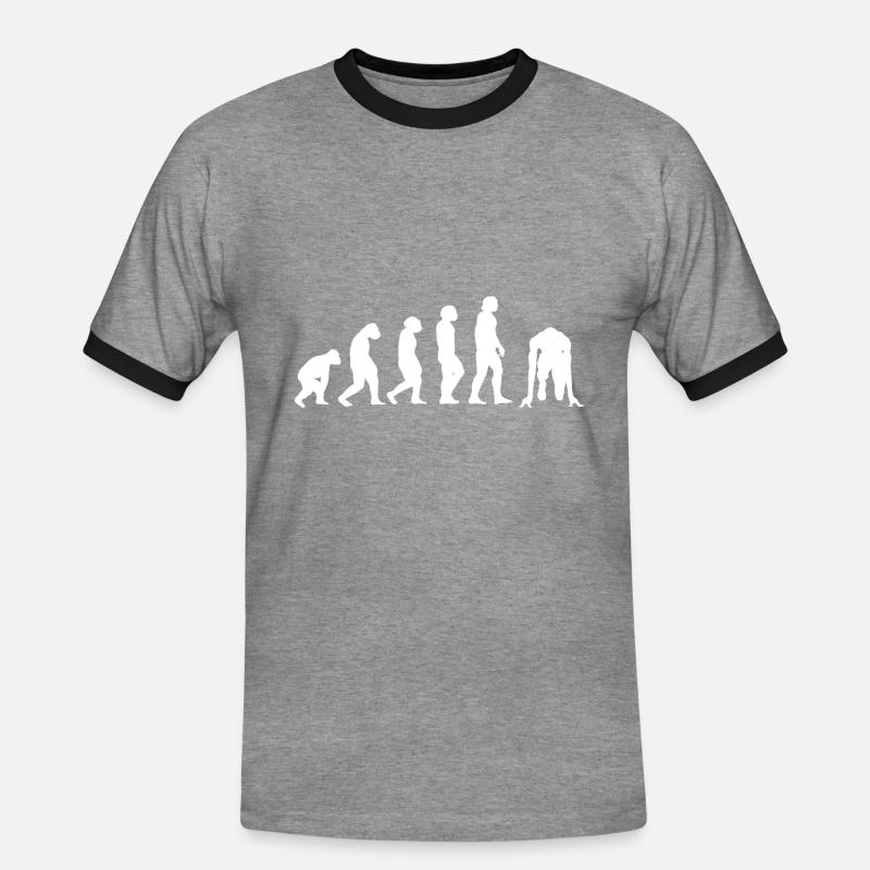 Evolution Leichtathlet - Männer Kontrast-T-Shirt - Grau meliert/Schwarz
