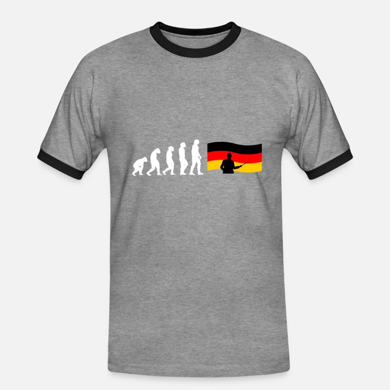 Evolution Deutschlehrer - Männer Kontrast-T-Shirt - Grau meliert/Schwarz