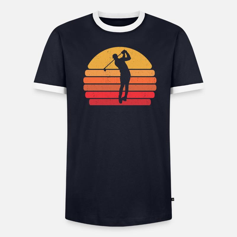 Golf rétro golf golf golf T-shirt contrasté Homme