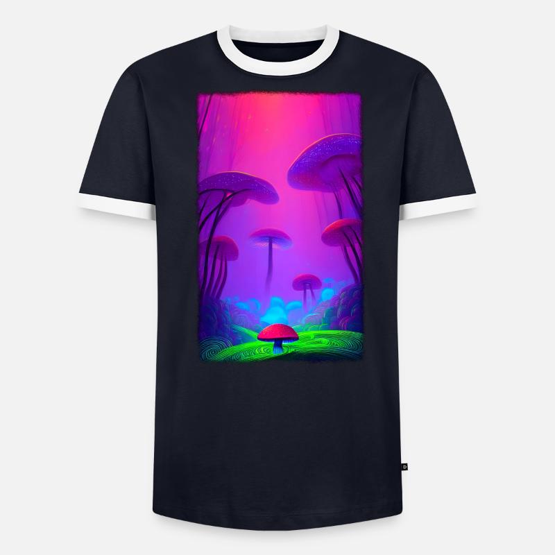 Mushroom Vertical Forest 2 Men's Ringer Shirt