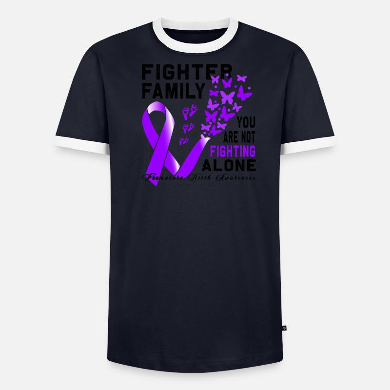 Arc violet conscient de la naissance prématurée T-shirt contrasté Homme