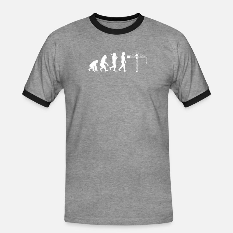 Crane operator Evolution - Men's Ringer Shirt - heather grey/black