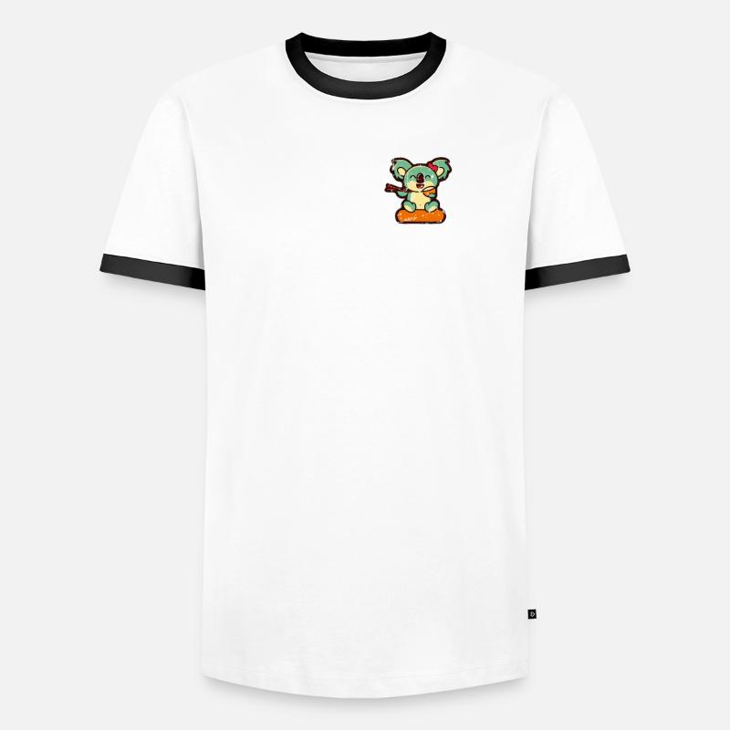 Koala Retro Pocket Design eats with chopsticks Men's Ringer Shirt