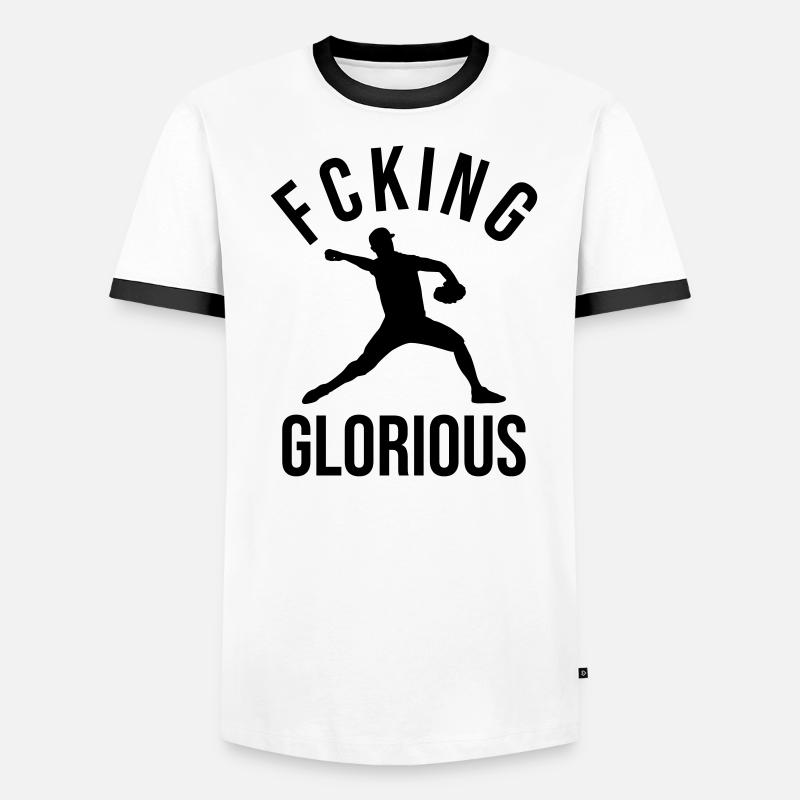 Baseball Pitcher Design Gift Men's Ringer Shirt